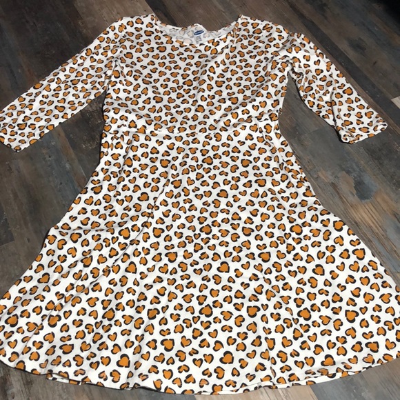 NWOT Girls leopard heart fit and flare dress - Picture 1 of 4